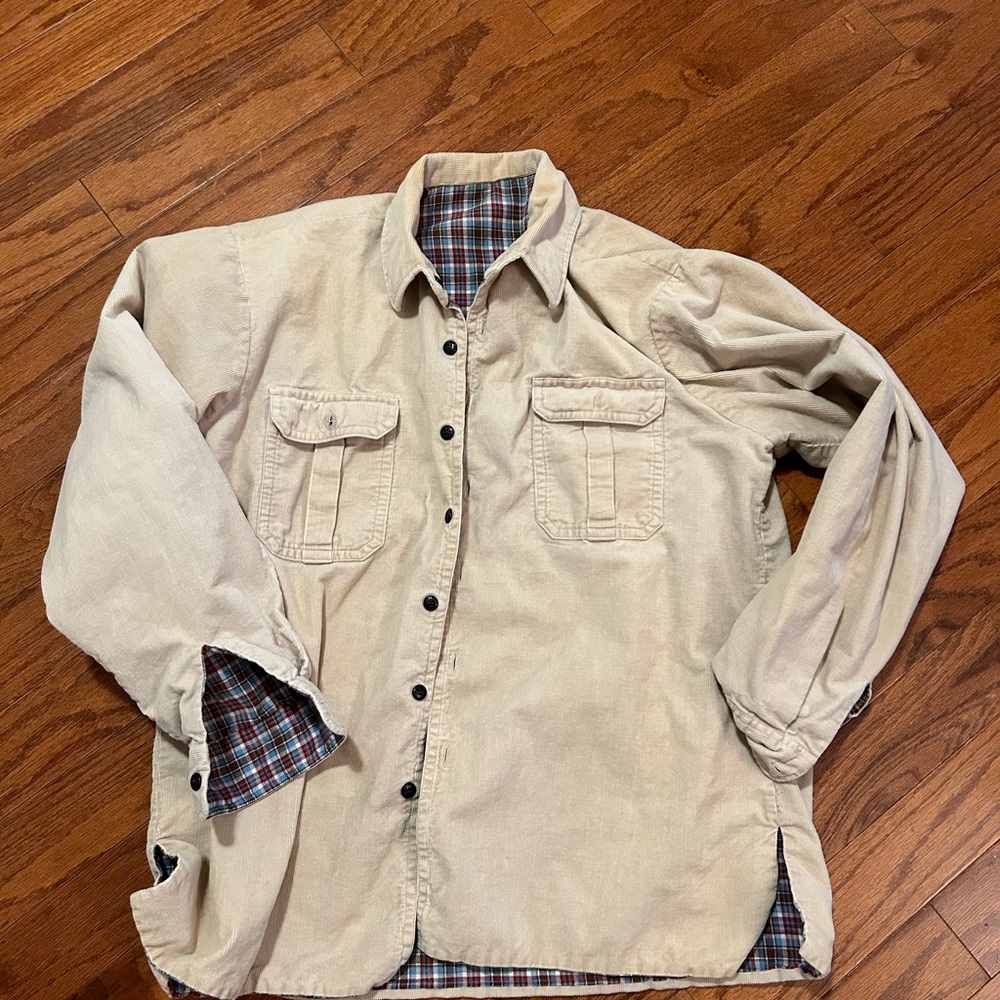 Reversible Shacket Size Large Corduroy And Plaid - image 5